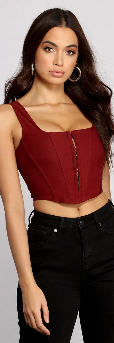 Hook and Eye Corset Crop Top