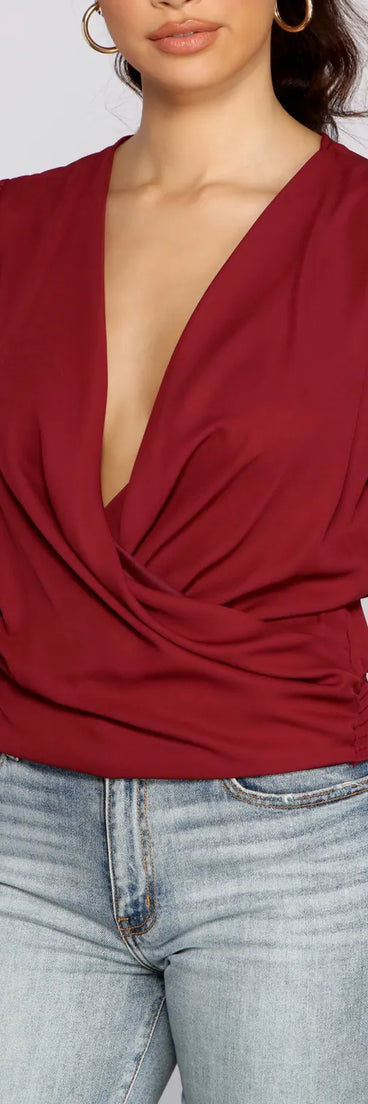 Moment of Luxe Chiffon Surplice Top