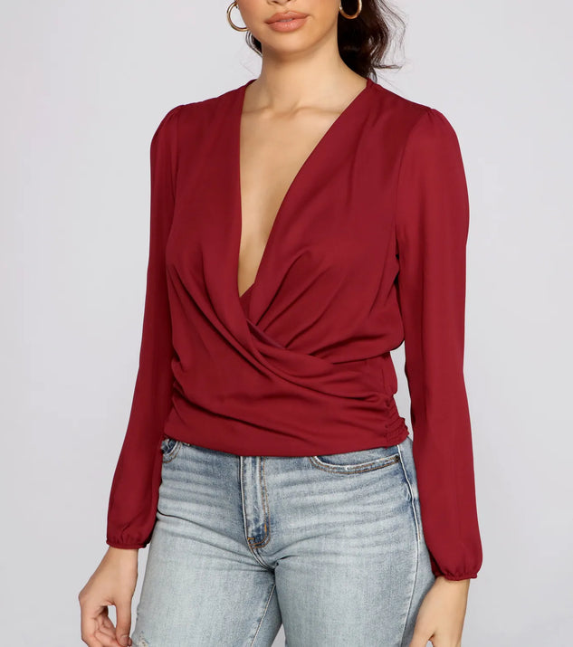 Moment of Luxe Chiffon Surplice Top
