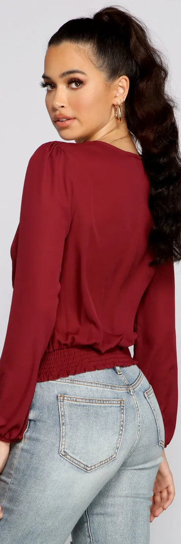 Moment of Luxe Chiffon Surplice Top