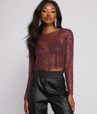 Feelin' Glamorous Glitter Mesh Crop Top