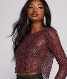 Feelin' Glamorous Glitter Mesh Crop Top