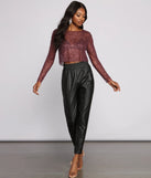 Feelin' Glamorous Glitter Mesh Crop Top