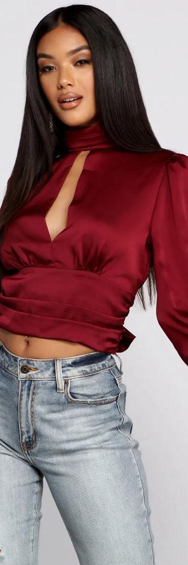 Sleek Glamour Open Back Satin Top