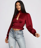 Sleek Glamour Open Back Satin Top