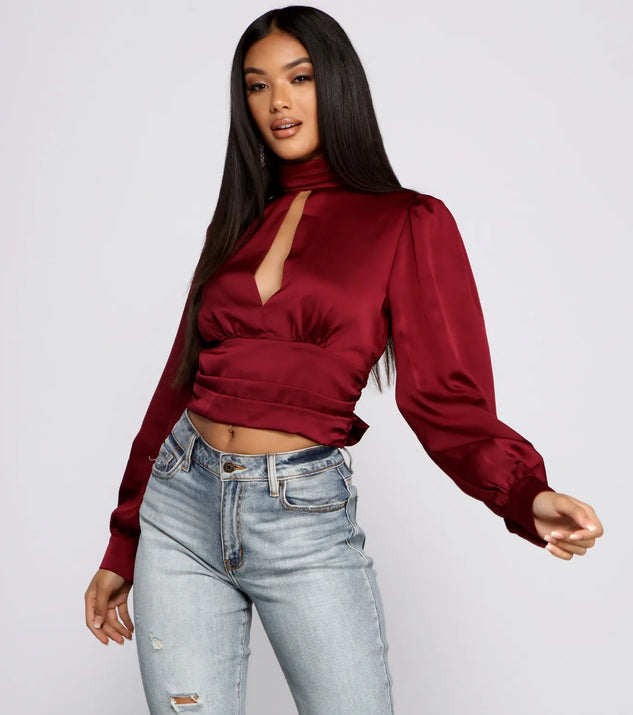 Sleek Glamour Open Back Satin Top