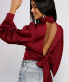 Sleek Glamour Open Back Satin Top