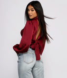 Sleek Glamour Open Back Satin Top