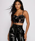 Velvet Allure Floral Bustier
