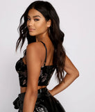Velvet Allure Floral Bustier