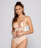 Floral Beauty Velvet Burnout Bodysuit