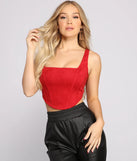 Trendy Babe Faux Suede Corset Top