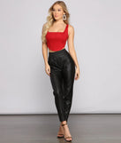 Trendy Babe Faux Suede Corset Top