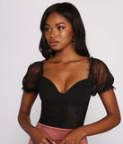 So Chic Puff Sleeve Lace Bodysuit