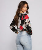Floral Fusion Puff Sleeve Bodysuit