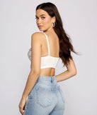 Glamorous Floral Sequin Cropped Bustier