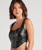 The Hook Up Faux Leather Corset Top