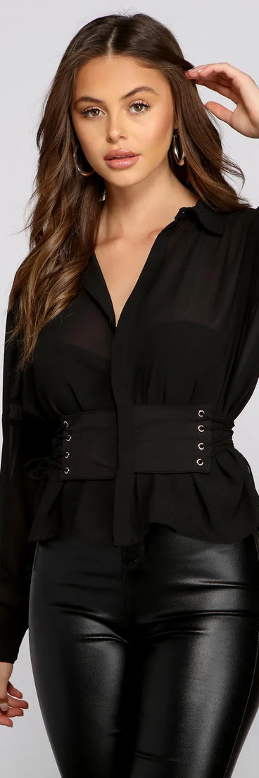 Chic And Sheer Chiffon Blouse