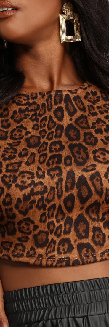 Bold and Fierce Leopard Print Crop Top
