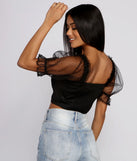 Sweet Impression Swiss Dot Crop Top