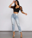 Sweet Impression Swiss Dot Crop Top