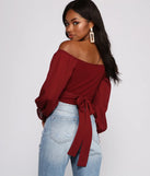 Tie Waist Off The Shoulder Crop Top