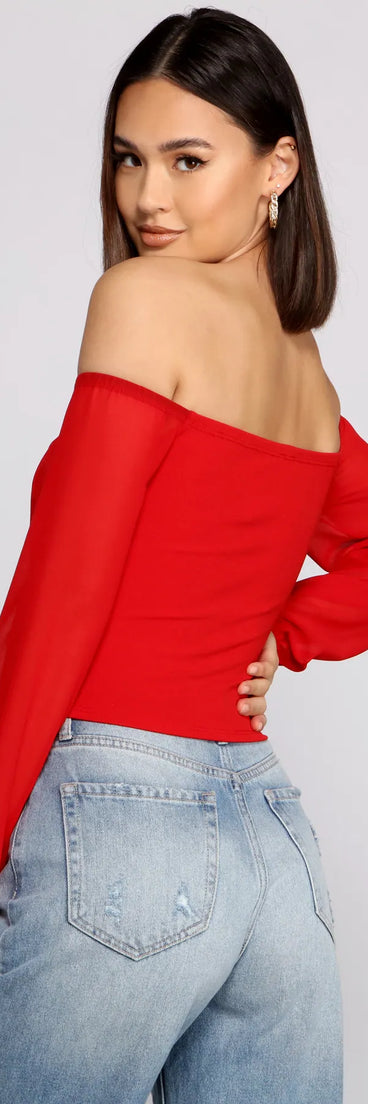Sophisticated In Chiffon Strapless Top