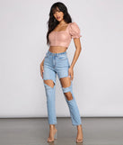 Edgy-Chic Cropped Faux Leather Top