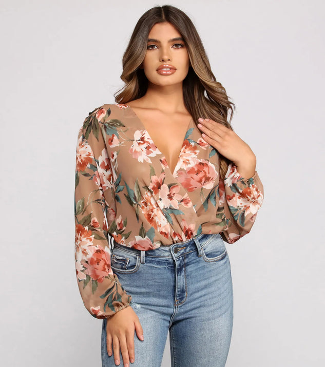 Sweet And Stylish Floral Bodysuit