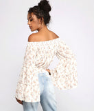 Floral Stunner Chiffon Smocked Top