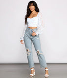 Floral Blossoms Chiffon Ruched Crop Top