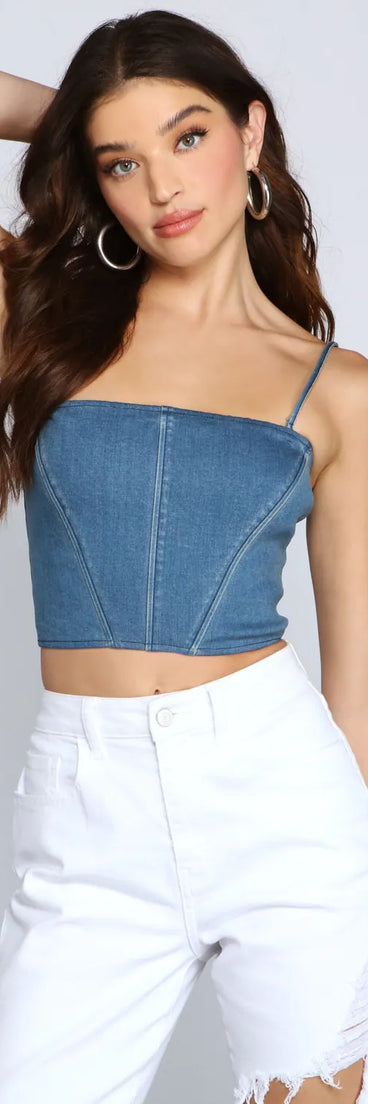 Classic Staple Denim Corset Top