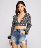 Bohemian Flair Tie-Back Crop Top