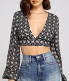 Bohemian Flair Tie-Back Crop Top