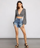 Bohemian Flair Tie-Back Crop Top
