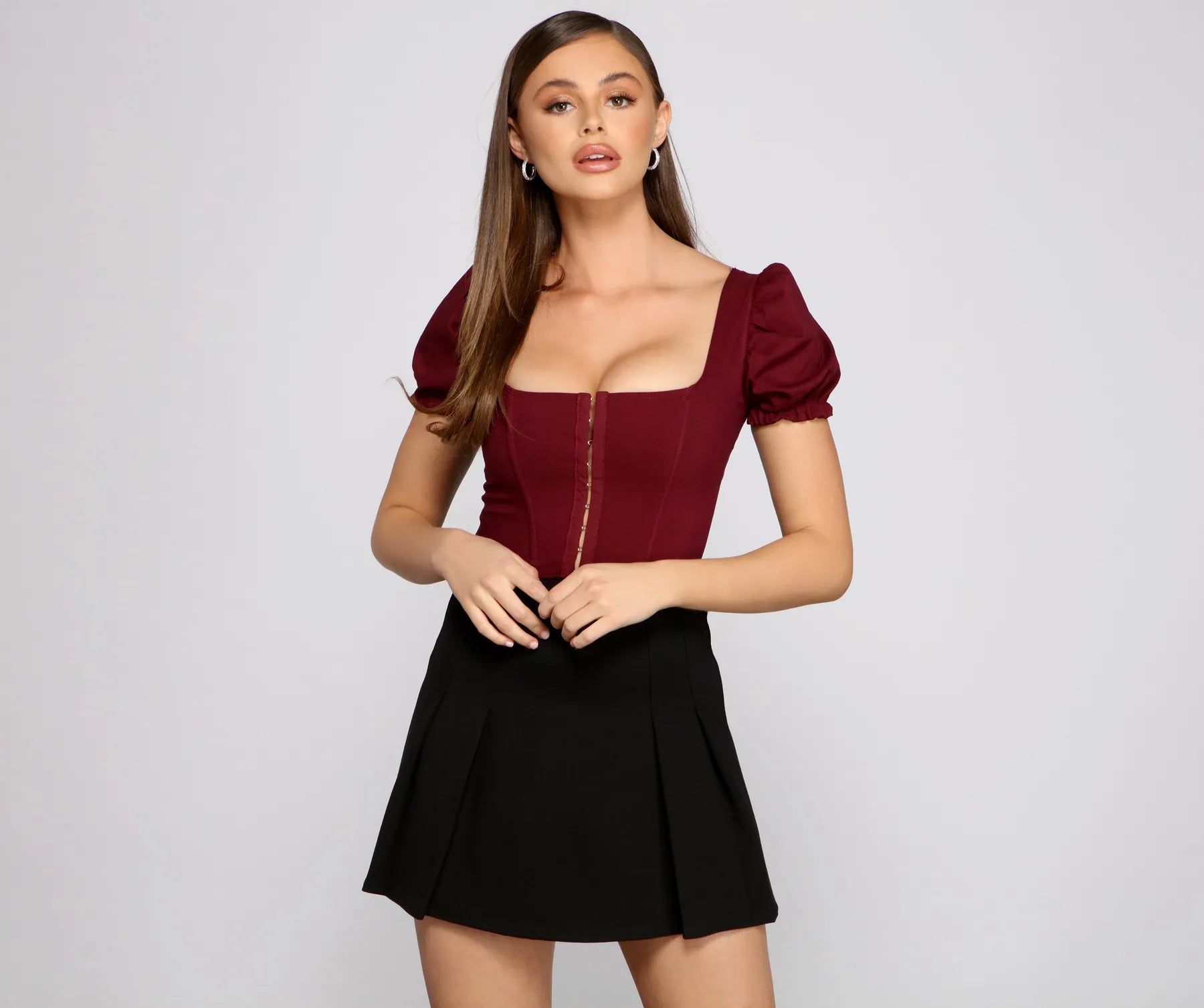 Up A Notch Hook and Eye Corset Top | Windsor