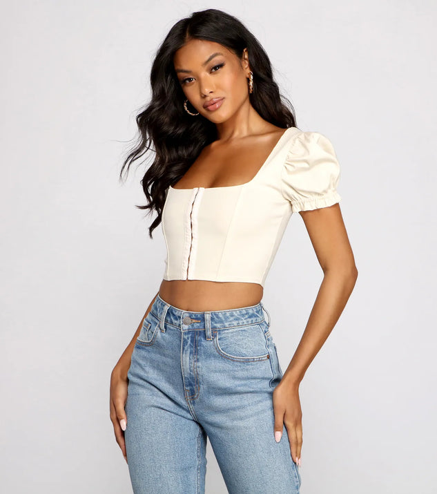 Up A Notch Hook and Eye Corset Top