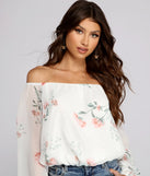 Off The Shoulder Floral Darling Blouse