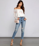 Off The Shoulder Floral Darling Blouse