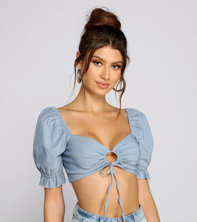 All That Style Tie Front Crop Top
