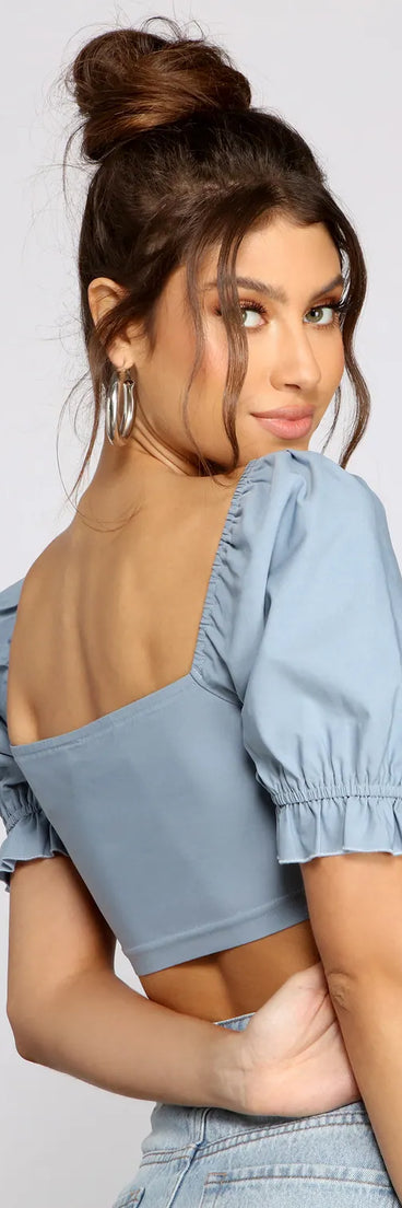 All That Style Tie Front Crop Top