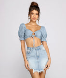 All That Style Tie Front Crop Top