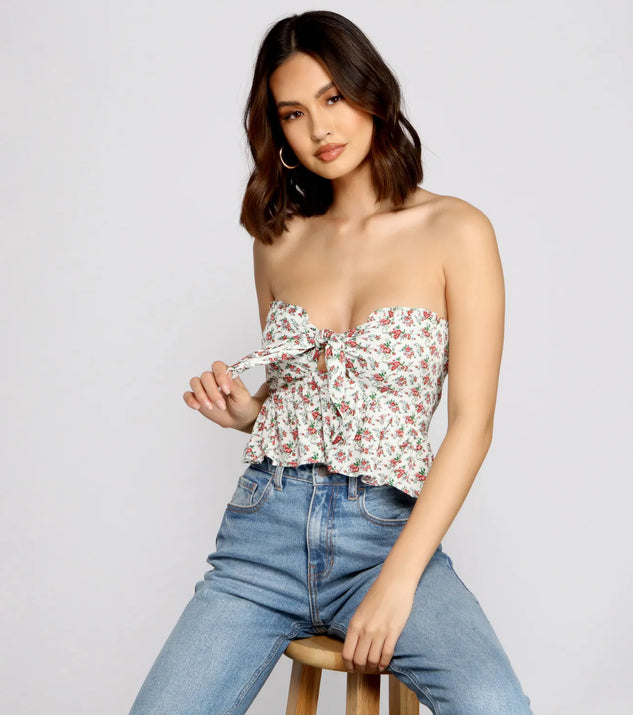 Pop Of Florals Peplum Top