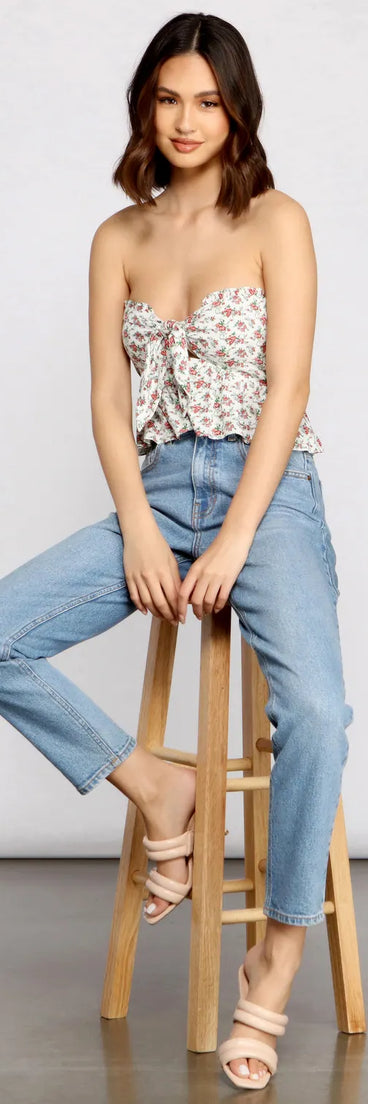 Pop Of Florals Peplum Top