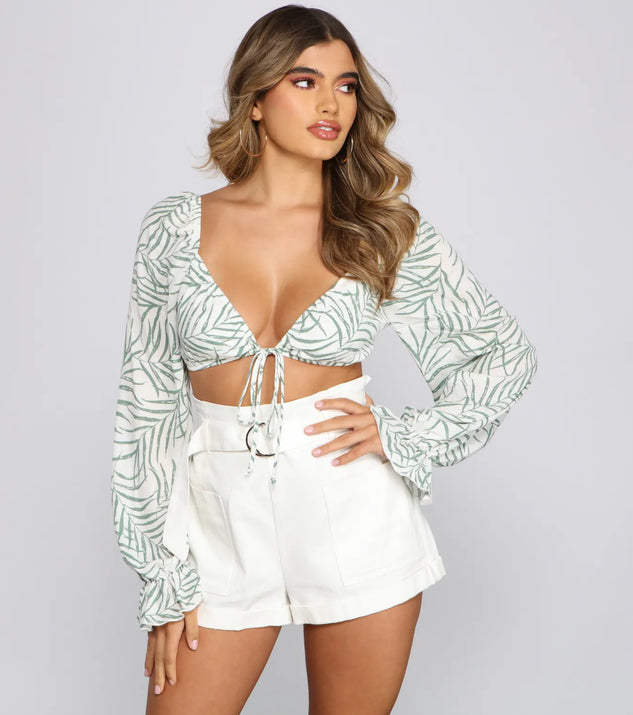 Dreamy Vacay Vibes Tie-Front Top
