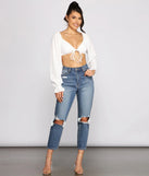 So Sprung Tie Front Crop Top