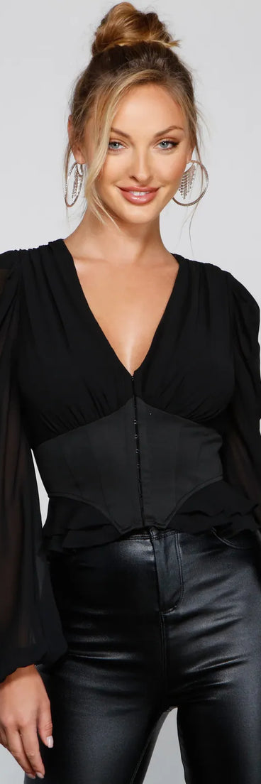 Public Affair Peplum Corset Top