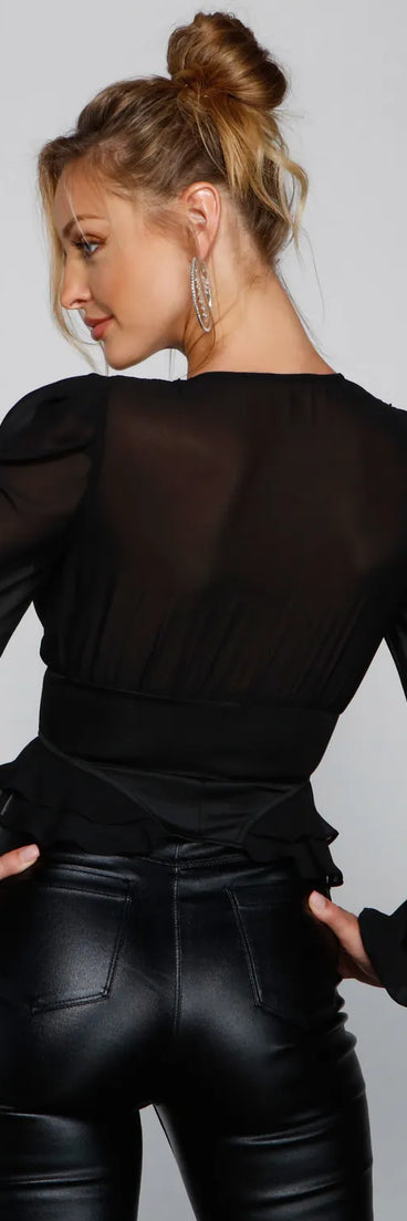 Public Affair Peplum Corset Top