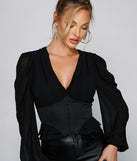 Public Affair Peplum Corset Top