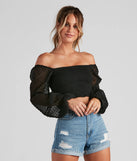 Trendy Swiss Dot Smocked Crop Top